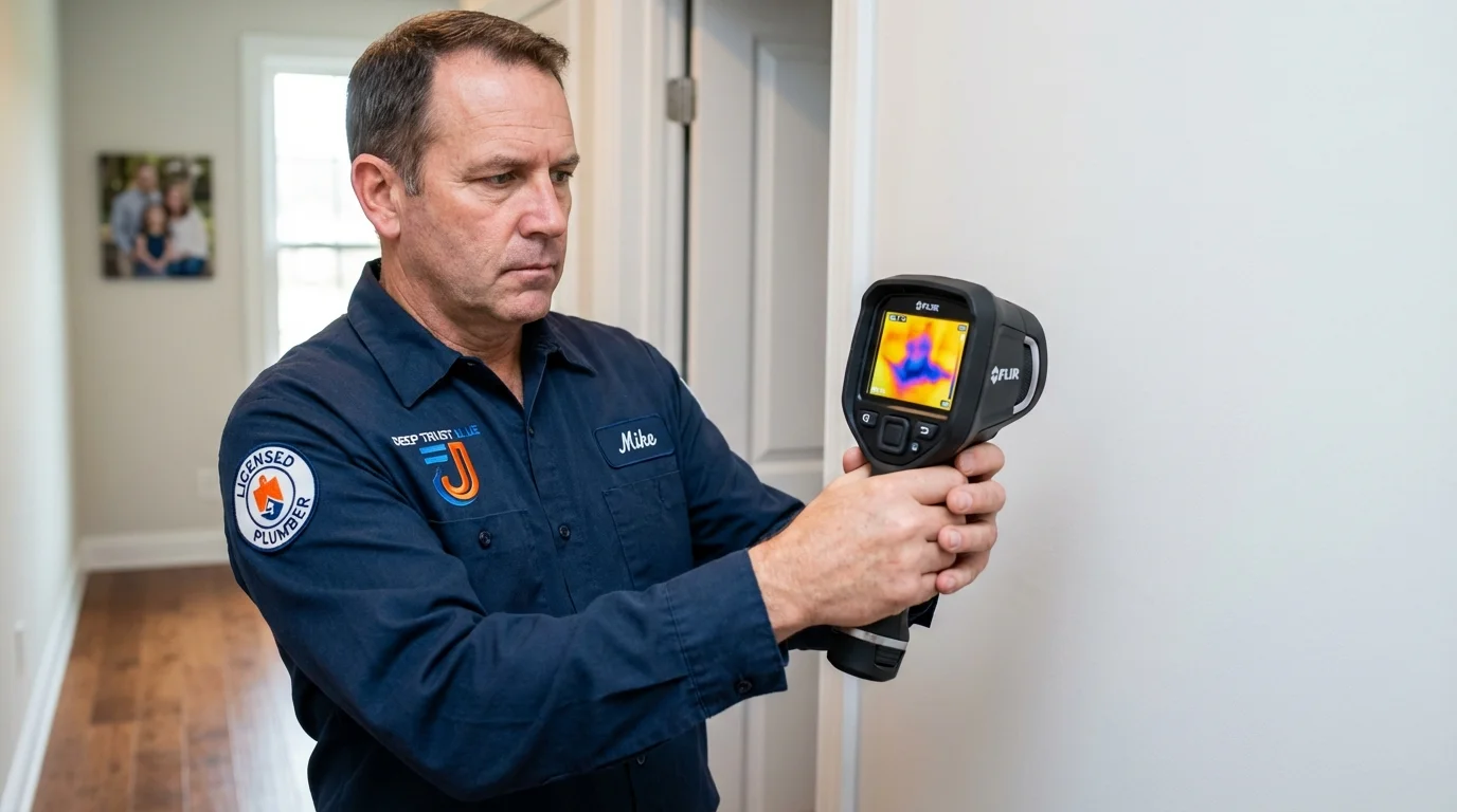 Thermal imaging leak detection by Johns Plumbing LLC in Godfrey